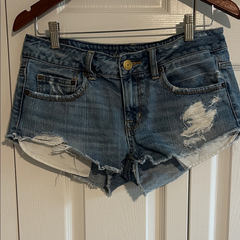 American Eagle Outfitters Distressed Blue Jean Shorts